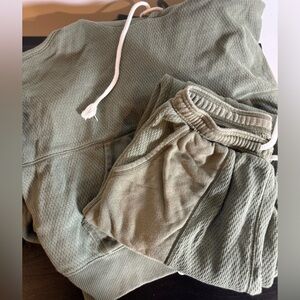 Aerie Green Matching Oversized Matching Sweatshirt & Sweatpants Size Small
